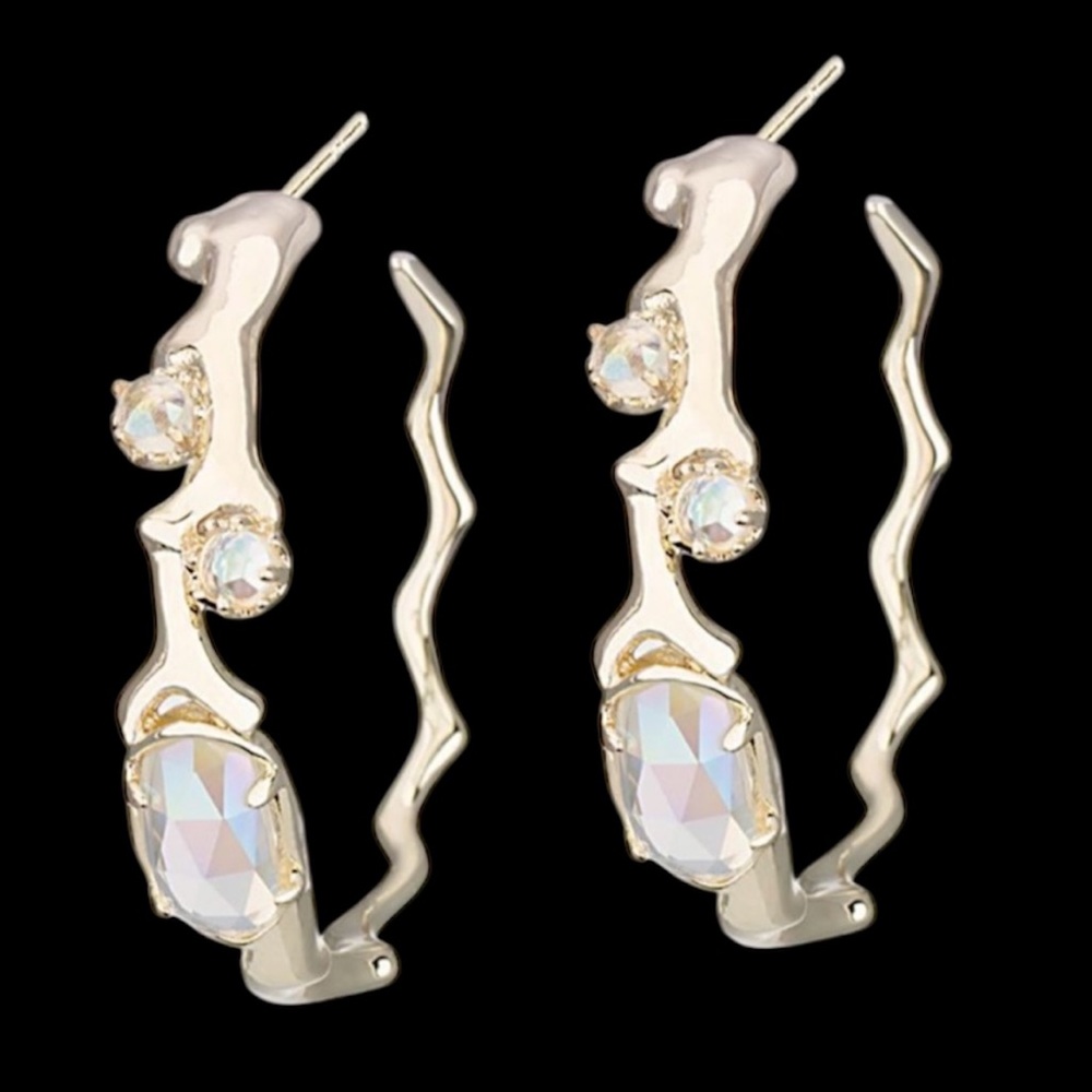 Kendra Scott Kristin Hoop Gold Statement Earrings